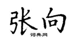 丁謙張向楷書個性簽名怎么寫