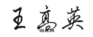 駱恆光王高英行書個性簽名怎么寫