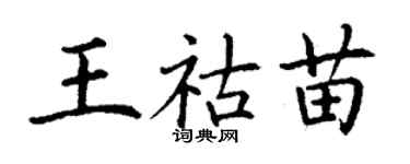 丁謙王祜苗楷書個性簽名怎么寫