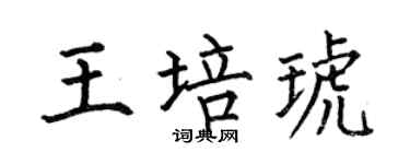 何伯昌王培琥楷書個性簽名怎么寫