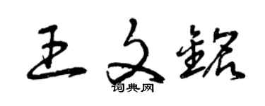 曾慶福王文銘草書個性簽名怎么寫