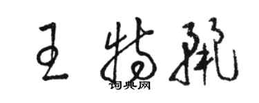 駱恆光王特麗草書個性簽名怎么寫