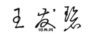 駱恆光王發碧草書個性簽名怎么寫