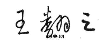 駱恆光王翻三草書個性簽名怎么寫