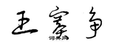 曾慶福王賽爭草書個性簽名怎么寫