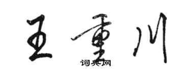 駱恆光王重川行書個性簽名怎么寫
