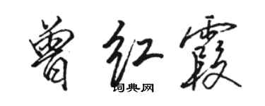 駱恆光曾紅霞行書個性簽名怎么寫