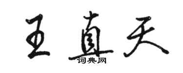 駱恆光王直天行書個性簽名怎么寫