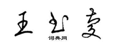 梁錦英王書慶草書個性簽名怎么寫