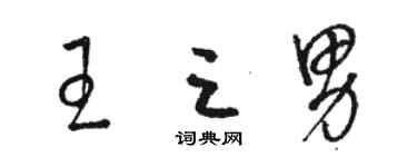 駱恆光王三男草書個性簽名怎么寫