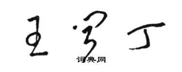 駱恆光王聞丁草書個性簽名怎么寫