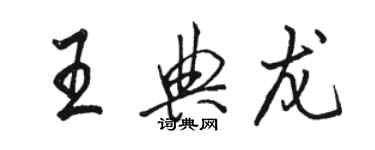 駱恆光王典龍行書個性簽名怎么寫