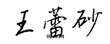 王正良王蕾砂行書個性簽名怎么寫
