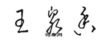 駱恆光王泉香草書個性簽名怎么寫