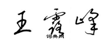 梁錦英王露峰草書個性簽名怎么寫