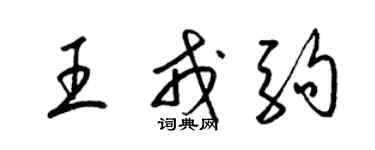 梁錦英王戎駒草書個性簽名怎么寫