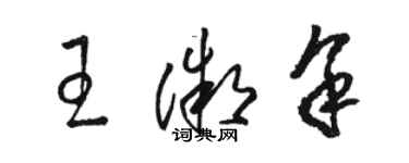 駱恆光王微余草書個性簽名怎么寫