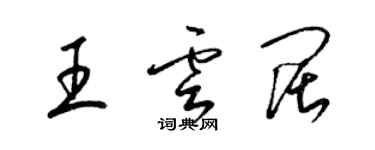 梁錦英王雲闊草書個性簽名怎么寫