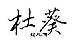 王正良杜葵行書個性簽名怎么寫