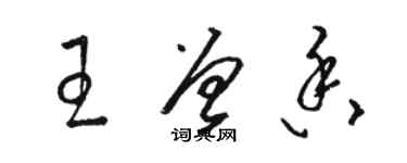 駱恆光王曾香草書個性簽名怎么寫