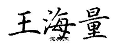 丁謙王海量楷書個性簽名怎么寫