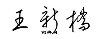 梁錦英王新橋草書個性簽名怎么寫