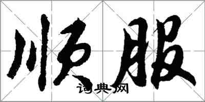 胡問遂順服行書怎么寫