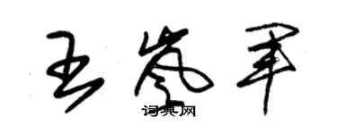 朱錫榮王嵐軍草書個性簽名怎么寫
