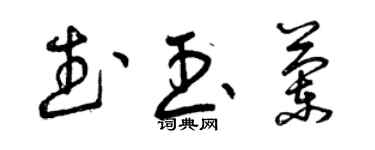 曾慶福武玉蘭草書個性簽名怎么寫