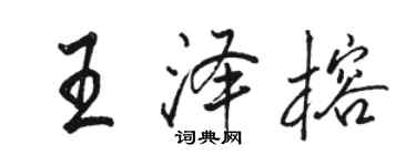 駱恆光王澤榕行書個性簽名怎么寫