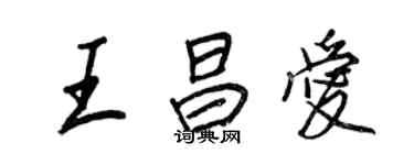 王正良王昌愛行書個性簽名怎么寫