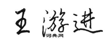 駱恆光王游進行書個性簽名怎么寫