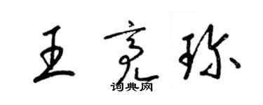 梁錦英王亮珍草書個性簽名怎么寫