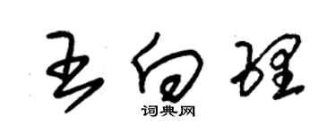 朱錫榮王向理草書個性簽名怎么寫