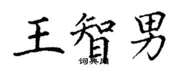 丁謙王智男楷書個性簽名怎么寫