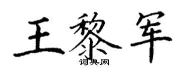 丁謙王黎軍楷書個性簽名怎么寫