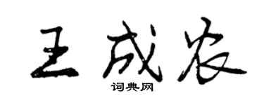 曾慶福王成農行書個性簽名怎么寫
