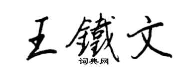 王正良王鐵文行書個性簽名怎么寫