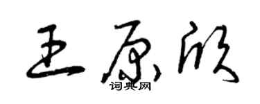 曾慶福王原欣草書個性簽名怎么寫