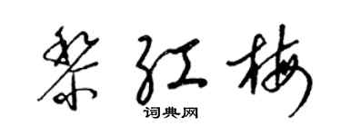 梁錦英黎紅梅草書個性簽名怎么寫