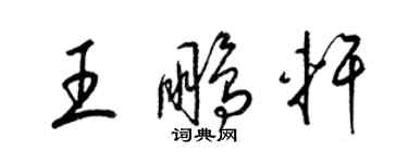 梁錦英王鵬軒草書個性簽名怎么寫