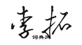 駱恆光李拓草書個性簽名怎么寫