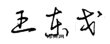 曾慶福王東戈草書個性簽名怎么寫