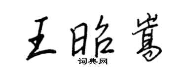 王正良王昭嵩行書個性簽名怎么寫