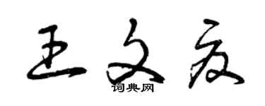 曾慶福王文夏草書個性簽名怎么寫