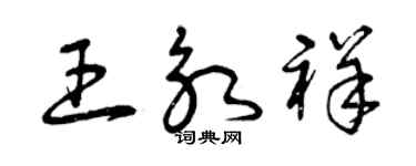曾慶福王永祥草書個性簽名怎么寫