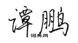 駱恆光譚鵬行書個性簽名怎么寫