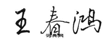 駱恆光王春鴻行書個性簽名怎么寫