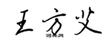 王正良王方艾行書個性簽名怎么寫