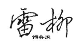 駱恆光雷柳行書個性簽名怎么寫